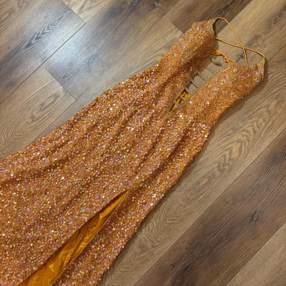 Vintage Y2K 100% Silk Beaded Dress Strappy Back Dress Prom Vintage Beaded Dress - Picture 6 of 15